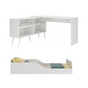 Ver imagem 3 de Kit Cama Infantil Montessoriana com Escrivaninha e Colchão Incluso Lume Multimóveis MP4824 Branco