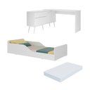 Ver imagem 2 de Kit Cama Infantil Montessoriana com Escrivaninha e Colchão Incluso Lume Multimóveis MP4824 Branco