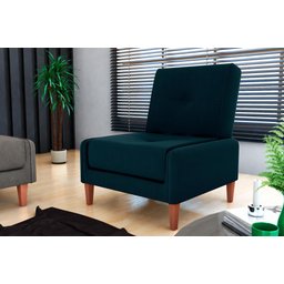 Poltrona Decorativa Sala Salão Escritório Blanca Suede Petróleo Matrix - 2