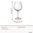 Ver imagem 5 de Jogo 6 Peças Taça de Cristal Bormioli Rocco 670ml Transparente 22x10x10cm Vinho