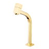Torneira de Mesa Cuba Pia para Banheiro Lavatório Lavabo Bica Alta Quadrada Dourado Brilhante Metal - 1