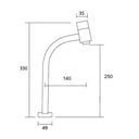 Ver imagem 5 de Torneira de Mesa Cuba Pia para Banheiro Lavatório Lavabo Bica Alta Quadrada Dourado Brilhante Metal