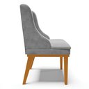 Ver imagem 6 de Kit 6 Cadeiras Estofadas para Sala de Jantar Base Fixa de Madeira Castanho Lia Suede Cinza - Ibiza