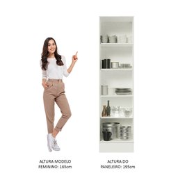 Paneleiro Madesa Smart 100% MDF 2 Portas Branco Brilho Cor:Branco - 5 Paneleiro Madesa Smart 100% MDF 2 Portas Branco Brilho Cor:Branco - 5