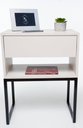 Ver imagem 1 de KIT 2 Mesas De Cabeceira OFF WHITE Industrial ECO 40cm BASE PRETA - Enviamos MONTADO