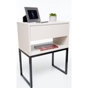Ver imagem 2 de KIT 2 Mesas De Cabeceira OFF WHITE Industrial ECO 40cm BASE PRETA - Enviamos MONTADO