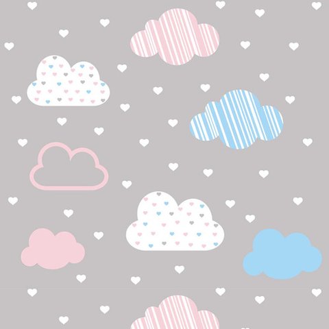 Papel de Parede Baby Nuvens Coloridas - 3,30x0,50m