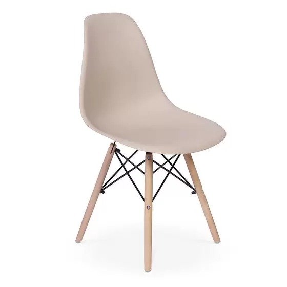Conjunto Mesa de Jantar Quadrado Eiffel 90cm Branca + 4 Cadeiras Charles Eames Nude. - 3