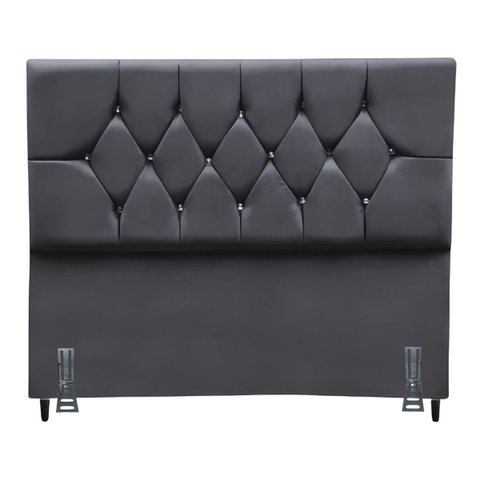 Cabeceira para Cama Casal Queen 160 Cm Olívia e Frame Suede:cinza Escuro