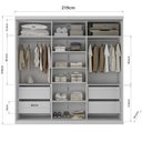 Ver imagem 4 de Guarda Roupa Casal 2,19m 3 Portas de Correr com Espelho 100% MDF Cor:Nogal com Areia