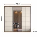 Ver imagem 3 de Guarda Roupa Casal 2,19m 3 Portas de Correr com Espelho 100% MDF Cor:Nogal com Areia