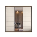 Ver imagem 2 de Guarda Roupa Casal 2,19m 3 Portas de Correr com Espelho 100% MDF Cor:Nogal com Areia