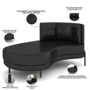 Ver imagem 3 de Sofá Chaise Longue Sala de Estar Living Lucca Esquerdo D02 Couríssimo Preto B-159 - Lyam Decor
