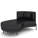 Ver imagem 1 de Sofá Chaise Longue Sala de Estar Living Lucca Esquerdo D02 Couríssimo Preto B-159 - Lyam Decor