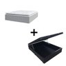 Cama Box Baú Viúva 128 Tecido Sintético Preto com Colchão Nazar Molas Ensacadas com Pillow Top - Bel - 1