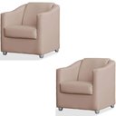 Ver imagem 1 de Kit 2 Poltronas Luiza Suede Bege