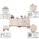 Ver imagem 4 de Buffet Mondrian Moderno 4 Portas MDP 180cm Off White Freijó Casah