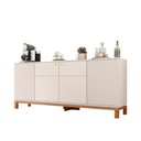 Ver imagem 3 de Buffet Mondrian Moderno 4 Portas MDP 180cm Off White Freijó Casah