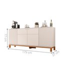 Ver imagem 5 de Buffet Mondrian Moderno 4 Portas MDP 180cm Off White Freijó Casah