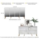 Ver imagem 4 de Aparador Buffet Retrô com Espelho Multimóveis Veneza com 4 Portas FG3559 Branco/Natural