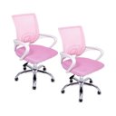 Ver imagem 1 de Kit 2 Cadeiras de Escritório Begonia Tela Mesh Ergonômico Rosa