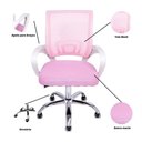 Ver imagem 5 de Kit 2 Cadeiras de Escritório Begonia Tela Mesh Ergonômico Rosa