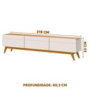 Ver imagem 4 de Rack com Pés Palito para Tv até 60 Polegadas Off White Nature Azos Shop Jm