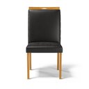 Ver imagem 4 de Kit com 6 Cadeiras Agnes Madeira Maciça Estofadas para Mesa de Jantar Courino Preto 503