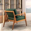 Ver imagem 4 de Poltrona Giulia Luxo Base em Madeira Maciça Castellar Móbile Verde