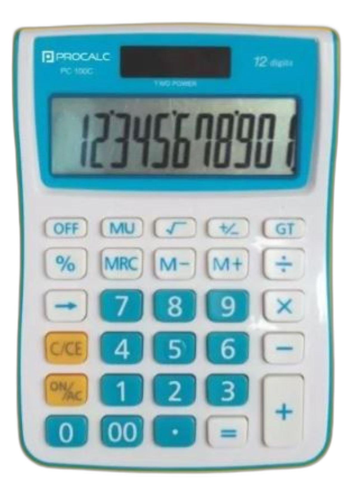 Calculadora de Mesa Escritório Procalc Pc100-bl 12 Digítos