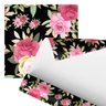 Papel de Parede Adesivo Azulejo Preto com Rosas 2,80m - 2