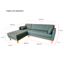 Ver imagem 6 de Sofá Chaise Gianni | Base de Madeira | Tecido Acquablock | 230cm | Floresta