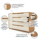 Ver imagem 5 de Cômoda 8 Gavetas Doble Cinamomo Off White