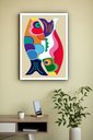 Ver imagem 2 de Quadro Decorativo Peixes Abstrato - 70x50cm:moldura Preta