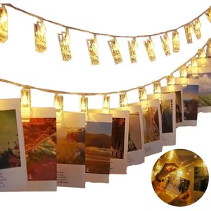 Varal Fotográfico Cordão de Luzes de Led Decorativo para Fotos 2 Metros
