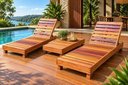 Ver imagem 1 de Kit Serena Lumatê Decor | 2 Espreguiçadeiras + Mesa Madeira Maciça