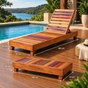 Ver imagem 2 de Kit Serena Lumatê Decor | 2 Espreguiçadeiras + Mesa Madeira Maciça