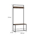 Ver imagem 4 de Sapateira C/Cabideiro 80,5 cm C/3 Ganchos Superiores e Banco: Legno com Preto