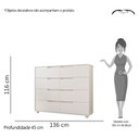 Ver imagem 4 de Cômoda 8 Gavetas Doble Branco