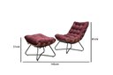 Ver imagem 3 de Poltrona Decorativa Costela com Puff Eva Preto Mad - Bordo