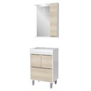Ver imagem 2 de Gabinete Banheiro com Cuba e Espelheira Multimóveis CR10060 Branco/Legno Crema