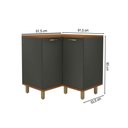 Ver imagem 3 de Balcão de Cozinha de Canto Munique 2 Portas com Tampo 6154.20 Chumbo - Indekes