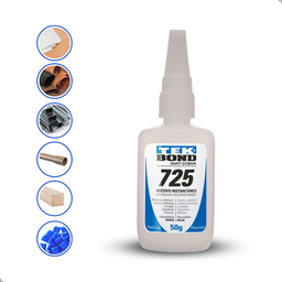 Adesivo Cola Instantânea Tekbond 725 50g Baixa Viscosidade - 4 Adesivo Cola Instantânea Tekbond 725 50g Baixa Viscosidade - 4