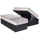 Ver imagem 1 de Cama Box Baú Solteiro: Colchão Anatômico Ag 65 Santorini C1604 Ergoplus + Base Crc Suede Gray