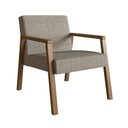 Ver imagem 2 de Poltrona Decorativa Madeira Maciça Jequitibá Assento com Persintas Slim Bege/Marrom
