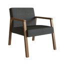 Ver imagem 2 de Poltrona Decorativa Madeira Maciça Jequitibá Assento com Persintas Slim Cinza/Marrom