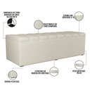 Ver imagem 6 de Kit Cabeceira Cama Box Casal King 195cm com Calçadeira Baú Dália W01 Linho Champagne - Lyam Lyam Dec