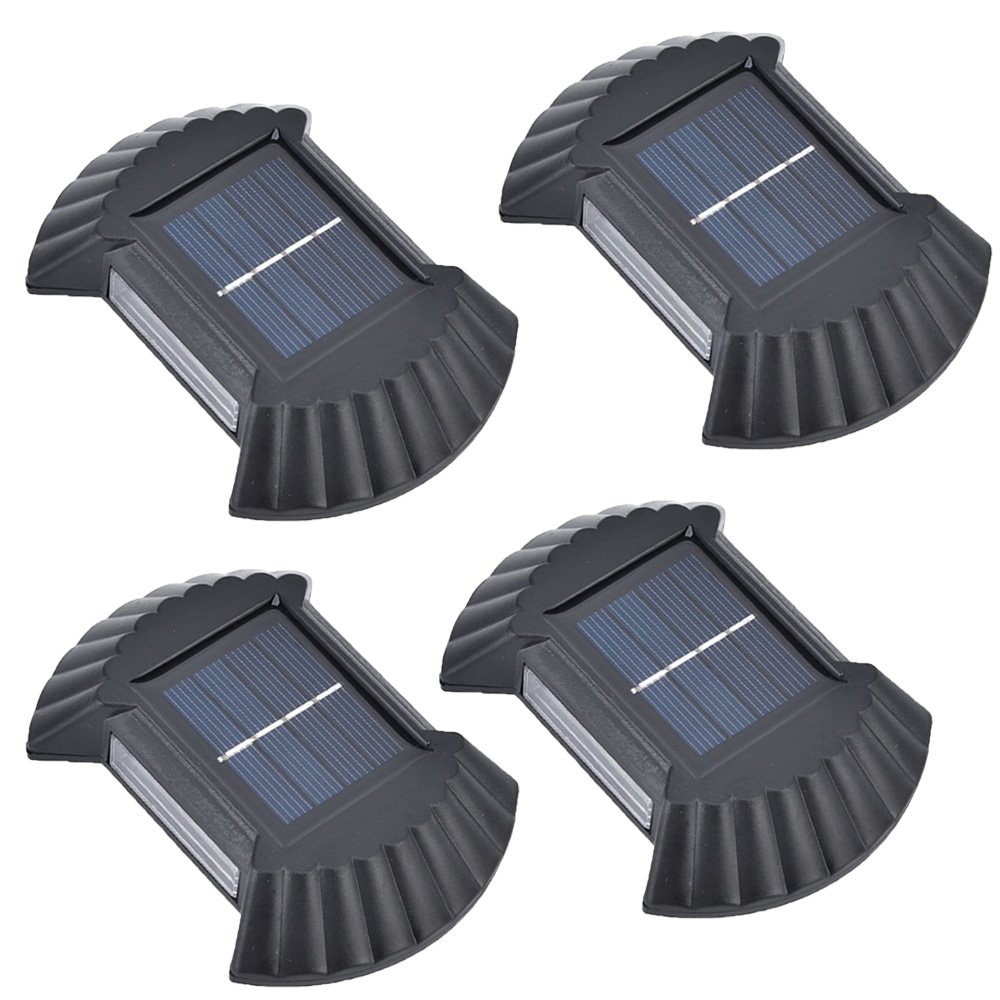 Luminaria Solar Led Parede Arandela Kit 4 Uni Resistente Spot Balizador Enfeite Escada Quintal - 1