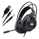 Ver imagem 1 de Fone Usb/p2 com Microfone Gamer Rgb 5+ Preto X5-1000