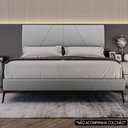 Ver imagem 7 de Cama Casal Queen com Cabeceira 165cm Pés Metálicos Elisa S05 Linho Cinza - Mpozenato